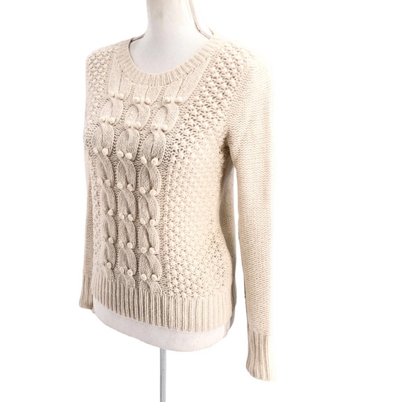 J. Crew Womens Size Small Hand Knit Popcorn 100% Lambs Wool Sweater Pullover - Picture 4 of 8